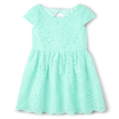 The Children's Place,Family Matching Dresses, Mommy and Me,Girls,Aqua Lace,14