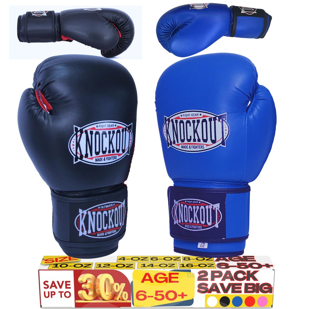 Boxing Gloves 2 Pack for Kids Men Womens Boxing Gloves Set of 2, Best for Boxeo Training, Kickboxing, Muay Thai, Heavy Bag Workout, Sparing Gear with Ultra Wide Wrist Support Siz 4OZ-16OZ