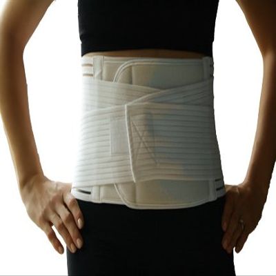 Alpha Medical Double Closure Abdominal Hernia Binder; Abdominal Support; Hernia Reduction (Small; Black)