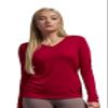 Expert Brand USA-Made Women's Drimax Dry Fit V Neck Athletic Long Sleeve, Red, Small view 1
