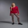 Expert Brand USA-Made Women's Drimax Dry Fit V Neck Athletic Long Sleeve, Red, Small view 2