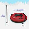 Slippery Racer Heavy Duty Commercial Grade Inflatable Snow Tube with Cover and Rope, PVC Bottom, 44"-(Red) view 4