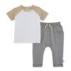 Burt's Bees Baby Boys Shirt Pant Set, Top & Bottom Outfit Bundle, 100% Organic And Toddler Layette Set, Cloud Jersey Slub, 3 Months US view 1