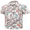 SheLucki Hawaiian Shirt for Men, Unisex Summer Beach Casual Short Sleeve Button Down Shirts, Printed Palmshadow Clothing Paisley White S view 1