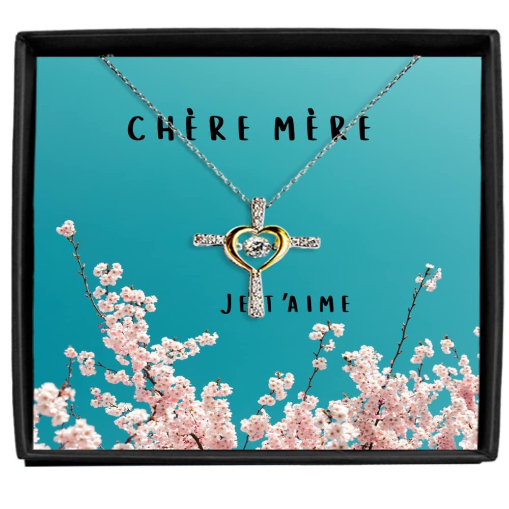 Love Dancing Necklace Luxury Box Chere Grand Mere Grandma Gift, French necklace, Gold gift for her, gift from granddaughter, grandson present