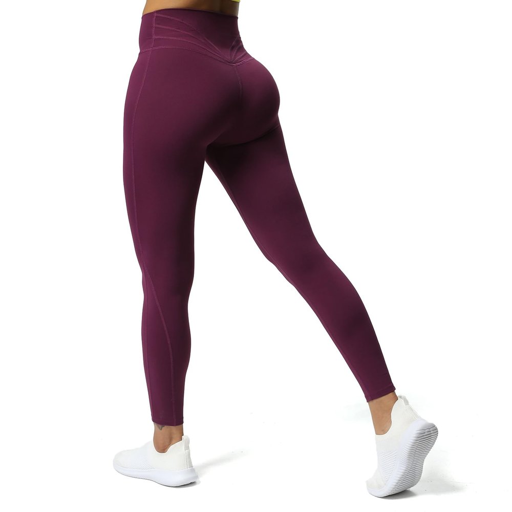 Aoxjox High Waisted Workout Leggings for Women Trinity Yoga Pants 26.5" (Dark Purple, Small)