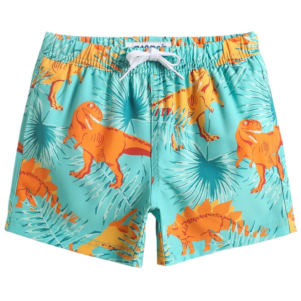 maamgic Boys Swim Trunks Stretch Quick Dry Swim Shorts Kids Bathing Suits Toddler Boy Swimsuit Swimwear Dinosaur Green 10/12