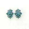 Faship Gorgeous Teal Rhinestone Crystal Clip On Earrings - Teal view 2