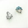 Faship Gorgeous Teal Rhinestone Crystal Clip On Earrings - Teal view 3
