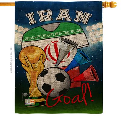 World Cup Iranian Tapestry Burlap Banner Home Decor Wall Art Patio Lawn Front Porch Room Decorations Outdoor Flags Yard Signs FIFA Soccer Gifts Sports Fan Party Trophy Game Football Goal Made In USA
