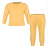Fldy Boys Girls Thermal Underwear Set Kids Toddlers Fleece Lined Long Johns Set Winter Base Layer Top & Bottom Yellow 5-6 Years view 1