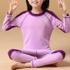 Fldy Boys Girls Thermal Underwear Set Kids Toddlers Fleece Lined Long Johns Set Winter Base Layer Top & Bottom Purple A 11-12 Years view 2