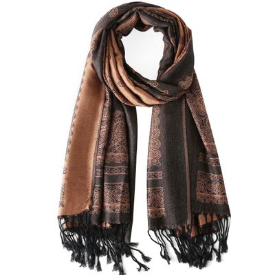 Ciormis Womens Pashmina Scarf, Elegant Sliky Shawls and Wraps for Evening Party Dresses(US-Camel
