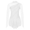 YiZYiF Womens Adult Figure Ice Skating Dress Long Sleeve Roller Skating Ballet Dance Dress Costume White B Large view 3