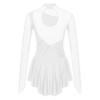 YiZYiF Womens Adult Figure Ice Skating Dress Long Sleeve Roller Skating Ballet Dance Dress Costume White B Large view 4