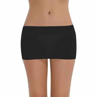 Jhaoyu Women's Sexy See Through Mesh Micro Mini Pencil Skirt Sheer Swimwear Cover Ups Miniskirts Black One Size