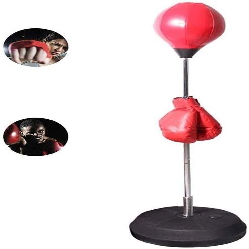 Punching Bag, Reflex Bag Boxing for Adults Kids, Height Adjustable Freestanding Punching Ball Speed Bag Strong Durable Spring Withstands Tough Hits for Stress Relief Fitness (Size : 120cm)
