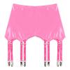 ACSUSS Womens Patent Leather Garters with Metal Clips Lingerie Nightwear Club Stage Performance Costume Pink Small view 4