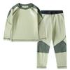 Fldy Boys Girls Thermal Underwear Set Kids Toddlers Fleece Lined Long Johns Set Winter Base Layer Top & Bottom Green A 2-3 Years view 1