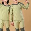 Fldy Boys Girls Thermal Underwear Set Kids Toddlers Fleece Lined Long Johns Set Winter Base Layer Top & Bottom Green A 2-3 Years view 2