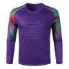 Yhong Mens Padded Goalkeeper Soccer Jersey Uniform Stylish Striped Long Sleeve Personalized Lightweight Shirt Sweatshirt Purple 4X-Large view 1
