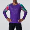 Yhong Mens Padded Goalkeeper Soccer Jersey Uniform Stylish Striped Long Sleeve Personalized Lightweight Shirt Sweatshirt Purple 4X-Large view 3