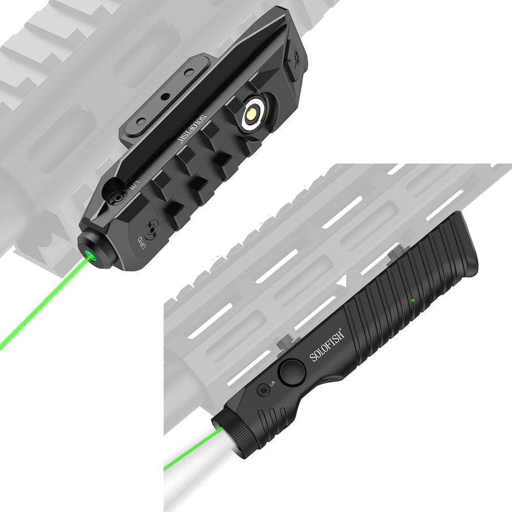 SOLOFISH Picatinny Green Beam, Bundle with 1450lm Flashlight