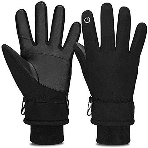 EXCEI Rechargeable -30 Winter Gloves Touchscreen Gloves Thermal Gloves Windproof Waterproof for Running Cycling Biking Driving (Size : Large)