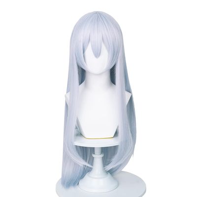 Wiggy Mermaid White Wig for Kanade Yoisaki Cosplay Wig Costume Women Anime Long Straght Sliver Wigs with Bangs for Halloween Christmas with Cap
