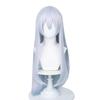 Wiggy Mermaid White Wig for Kanade Yoisaki Cosplay Wig Costume Women Anime Long Straght Sliver Wigs with Bangs for Halloween Christmas with Cap view 1