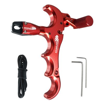 xxiaojun Compound Bow Aid Trigger and 10 feet D Loop Rope4 Fingers AdjustableThumb Release Bow Aluminum Alloy Aidsfor Outdoor Hunting Adult Archery