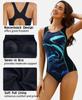 beautyin Women's Athletic One Piece Swimsuit Competitive High Neck Modest Swimwear view 4