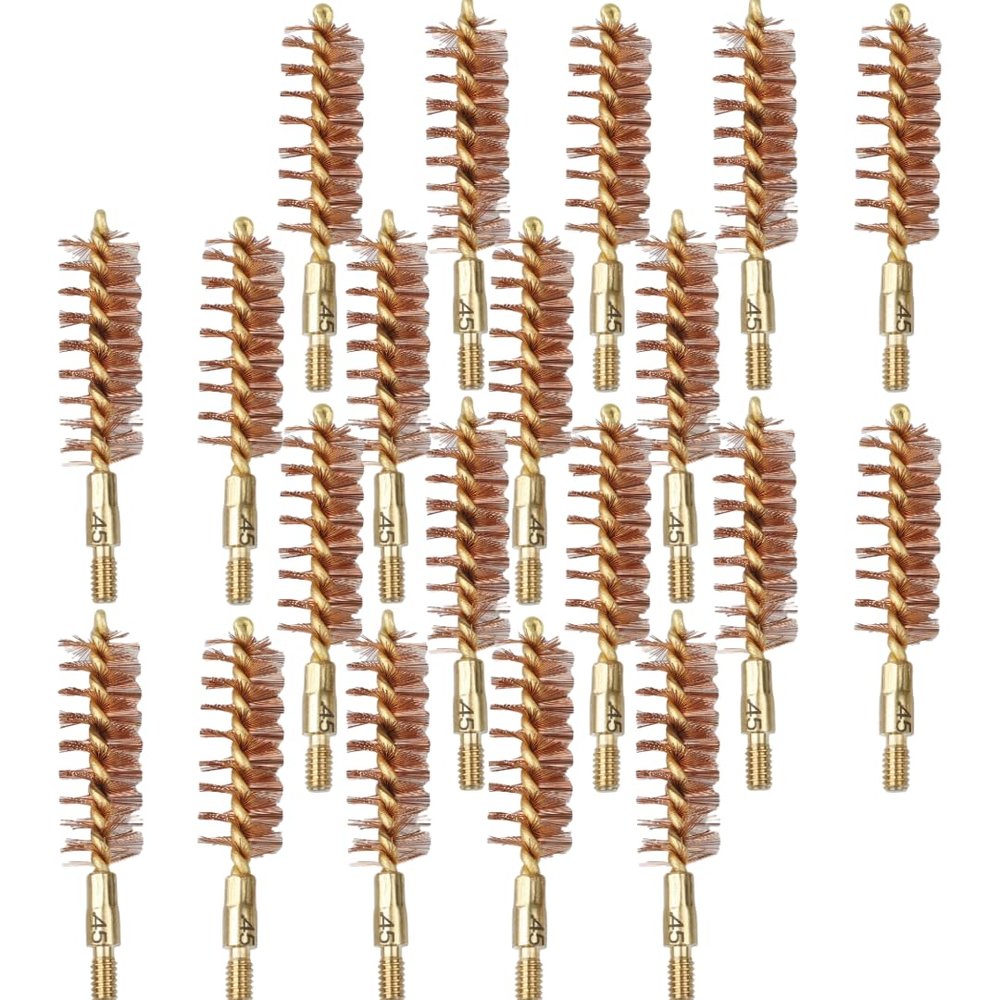 McJ Tools Pistol Brass Core Bronze Bore Brush (20pack 45 Cal BrassCore)