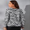 GLOPUK BOBONI Women's Jackets Autumn Zebra Striped Open Front Coat Lightweight Fashion (Color : Black and White, Size : Medium) view 2