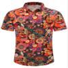 SheLucki Hawaiian Shirt for Men, Unisex Summer Beach Casual Short Sleeve Button Down Shirts, Printed Palmshadow Clothing Paisley Colorful M view 3