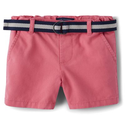 The Children's Place Baby Boys' and Toddler Twill Belted Chino Short, Astible, 9-12 Months