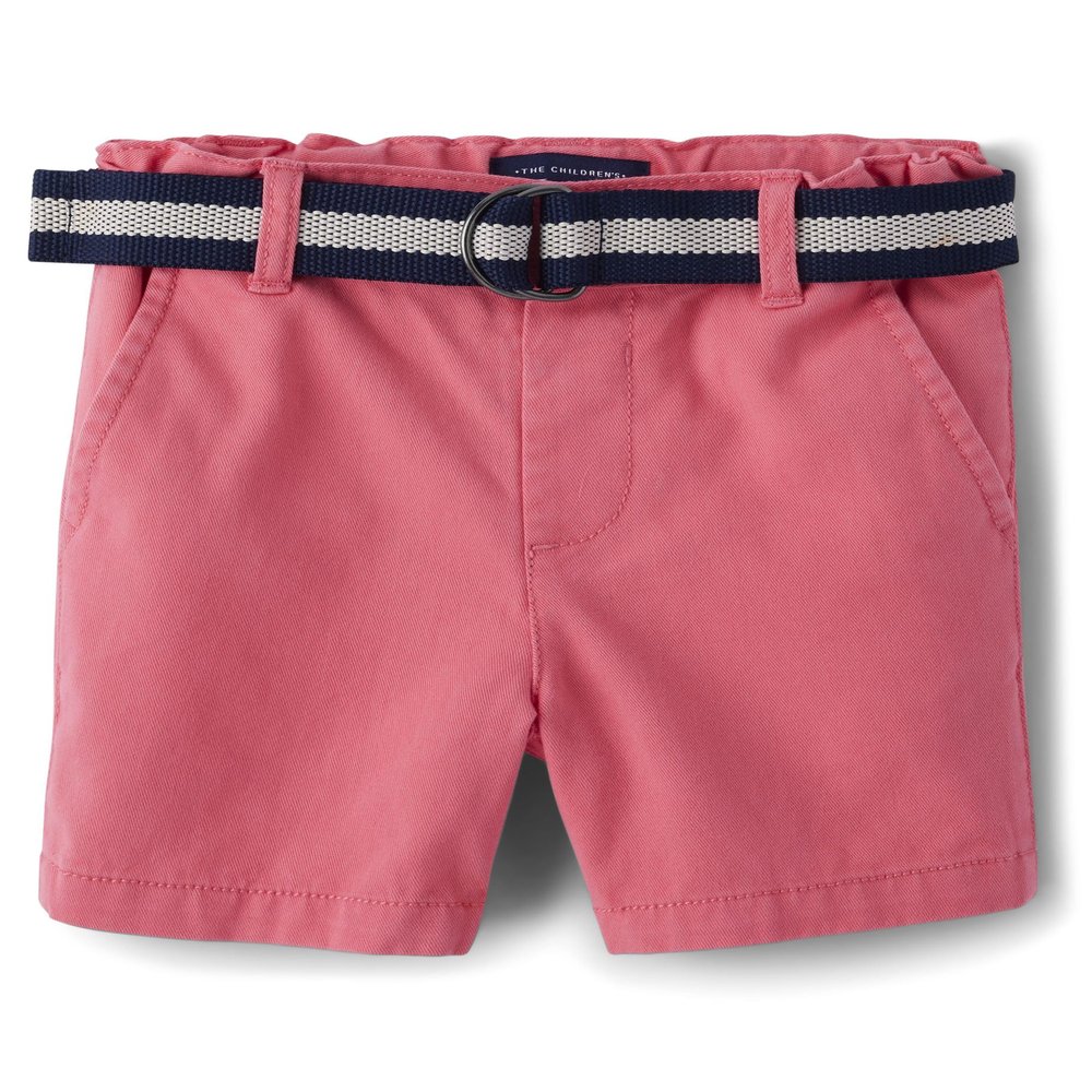 The Children's Place Baby Boys' and Toddler Twill Belted Chino Short, Astible, 9-12 Months