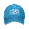 Haebfsl Make Lying Wrong Again Hat Vintage Adjustable Baseball Cap Cotton Dad Hat Trucker Hat for Women Men,Blue view 2