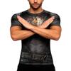 Red Plume Men's Compression Sports Fitness Short Sleeve Training Base Layers Shirt(DD,M) view 2