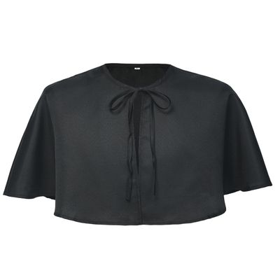 BLESSUME Unisex Medieval Short Cape Cloak (XX-Large, Black)