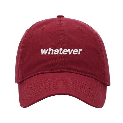 Baseball Cap Men Whatever Embroidered Washed Cotton Dog Hat Baseball Caps (Red,7 5/8)