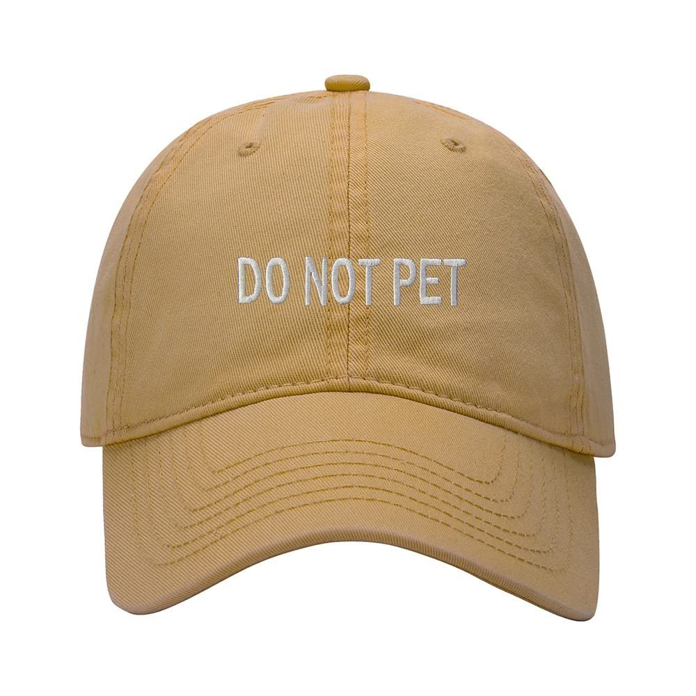 Baseball Cap Men Do Not Pet Embroidered Washed Cotton Dog Hat Baseball Caps (Khaki,7 5/8)
