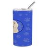 Caroline's Treasures WDK1057TBL20 Doodle Cream #5 Stainless Steel 20 oz Skinny Tumbler, Blue Vacuum Double Walled Reusable Insulated Tumbler Travel Cup for Coffee Cocktails Gift with Lid, 20 oz view 3