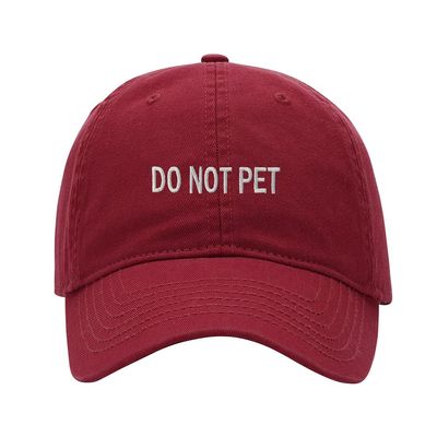 Baseball Cap Men Do Not Pet Embroidered Washed Cotton Dog Hat Baseball Caps (Red,7 5/8)