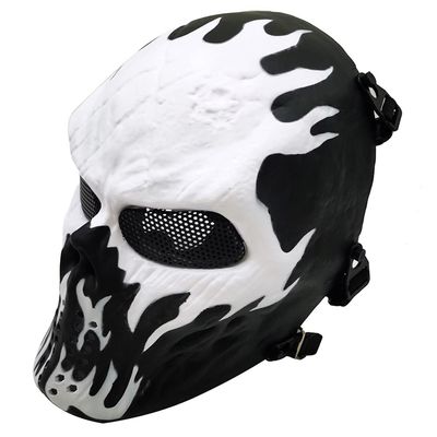 Fanjin Tactical Mask Skull Full Face Masks, Airsoft Mask, for Halloween Cosplay Party CS Survival Games Shooting (Ghost Fire)