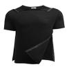 Deyeek Shoulder Surgery Shirts for Men Tearaway Side Snap Short Sleeves Rotator Cuff Dialysis Recovery Chemo Shirts Black view 1