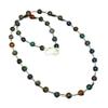 925 Silver Genuine Black Fire Ethiopian Opal Beaded Strand Jewelry view 1