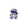 El Salvador Flag Messy Bun Hair with Sunglasses Bandana Vinyl Sticker Mom Life Country Salvadoran Woman Mom Girls Decorations - Laptop Decal, Water Bottle Sticker view 1