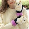 MBETA Cute Animal Gloves, Cartoon Cute Fun Knitting Warm Gloves, Full-Finger Thickened Soft Winter Warm Gloves view 3