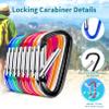 100 PCS Carabiner Clip,1.8" Aluminum Carabiner Caribeaner Clip,Small Carabiners,D Shape Carabiner Clips,Backpack Clips,Spring Snap Hook for Keychain Clip,Caribeener(Black) view 4